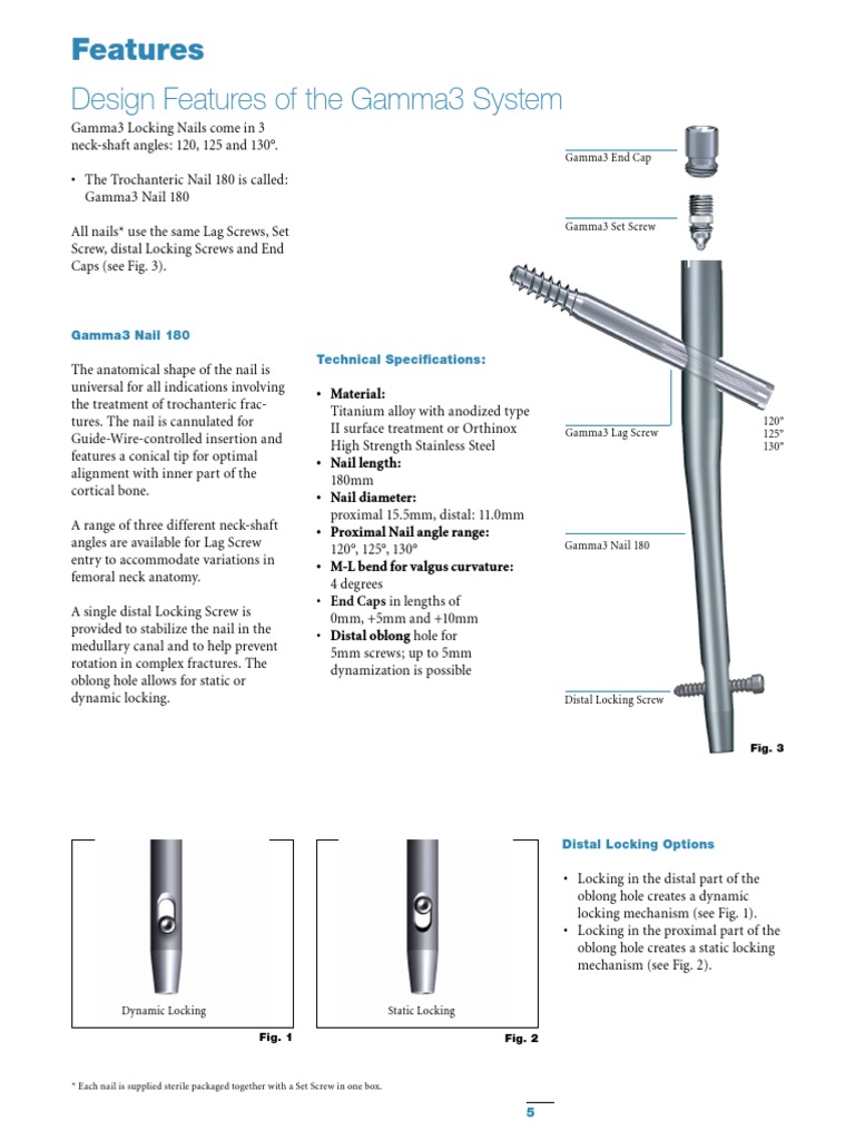 Gamma3 Nail System Overview | PDF | Anatomical Terms Of Location | Screw