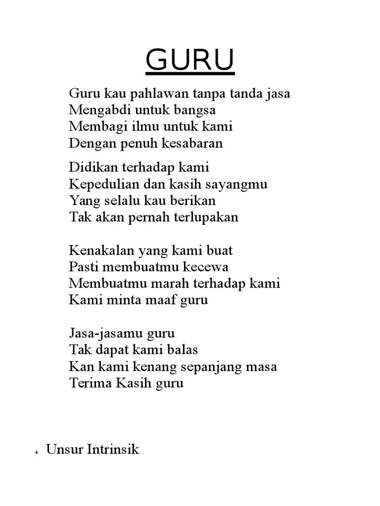 Puisi Guru