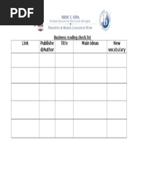 Business Reading Check List