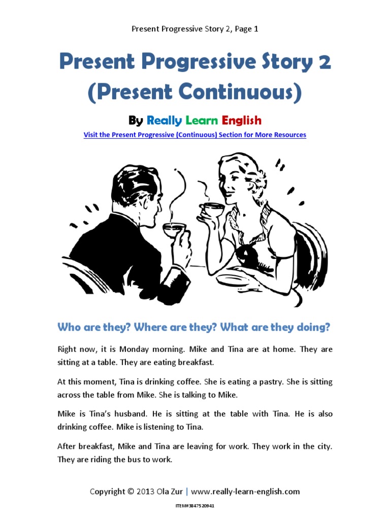 Present Progressive Story 2 | PDF | Question | Semantics