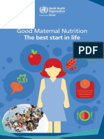 Good Maternal Nutrition the Best Start in Life