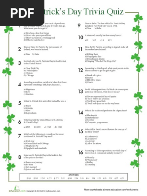 St. Patrick's Trivia