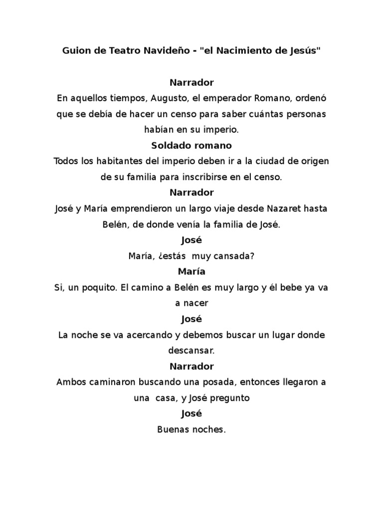 Guión de Teatro Navideño | PDF | María, madre de Jesús | Navidad