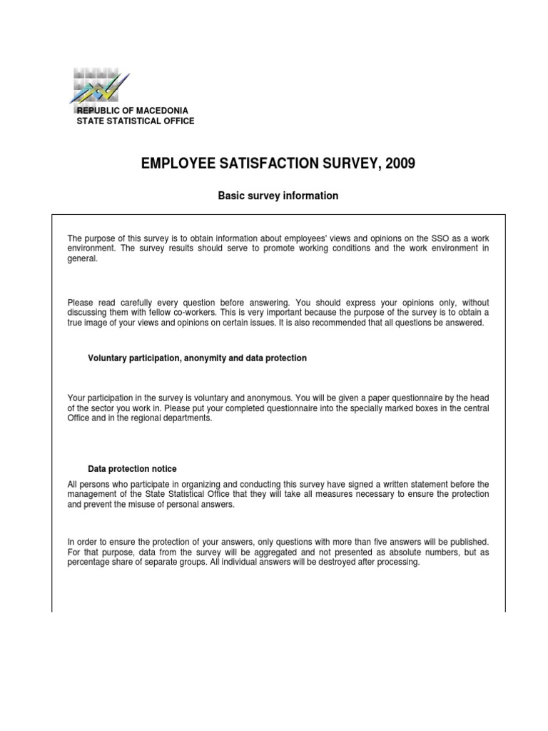 Employee Satisfaction Survey 1 Pdf Survey Methodology Competence - 