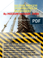 Construction Process and Responsiblities of Stakeholders: by Meesum Hussain Zaidi