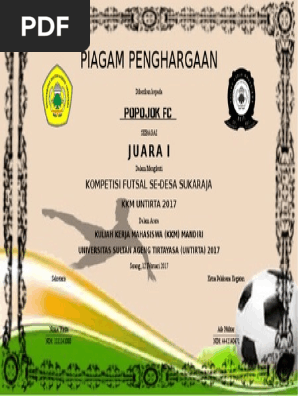 Contoh Piagam Penghargaan Juara 1 Pdf