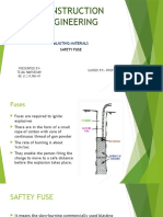 Construction Engineering - Blasting Materials Safety Fuse