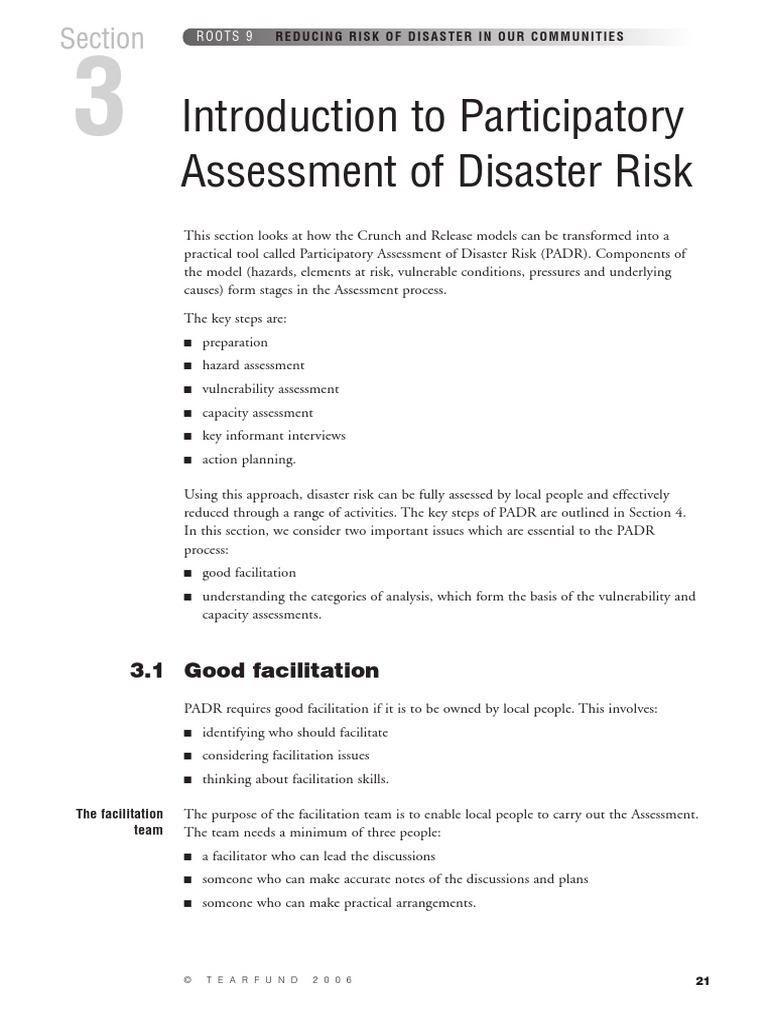 Introduction To Participatory Assessment of Disaster Risk PDF | PDF ...