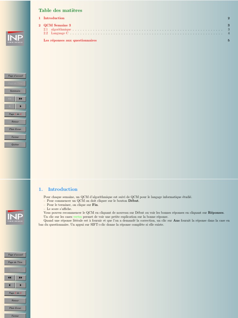 QCM Algorithmique et Langage C | PDF | Paramètre (Programmation ...