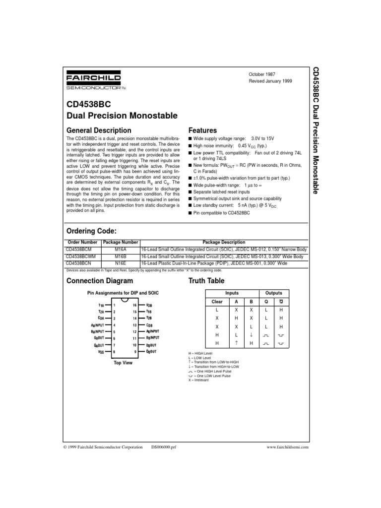 CD4538 | PDF | Capacitor | Electrical Engineering