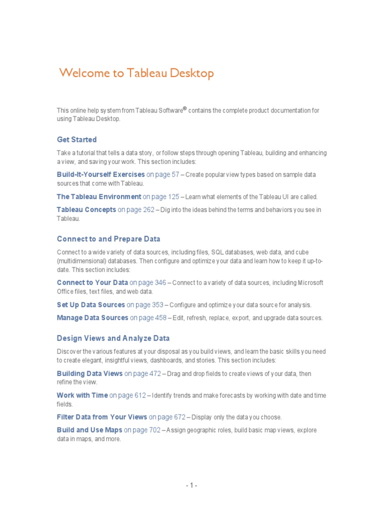 Tableau Desktop 10.1 | PDF | Microsoft Sql Server | Oracle Database