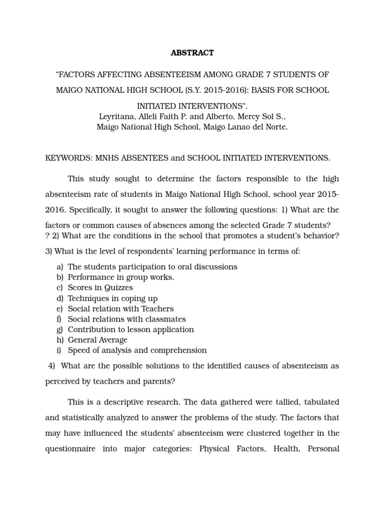 Conclusion of employee absenteeism image