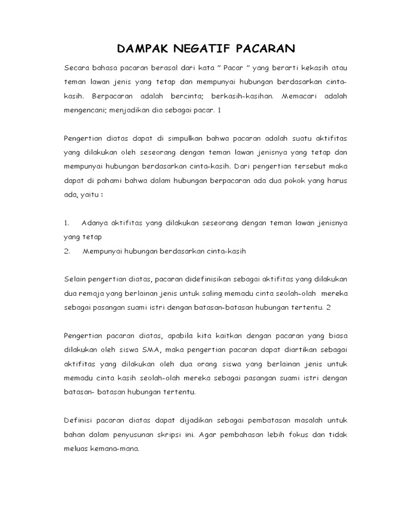 Dampak Negatif Pacaran | PDF | Gaya Hidup
