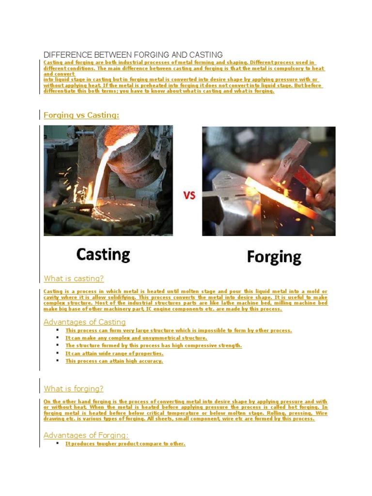 Difference Between and Casting PDF Casting