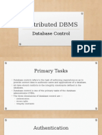 Distributed DBMS- Control & Optimization