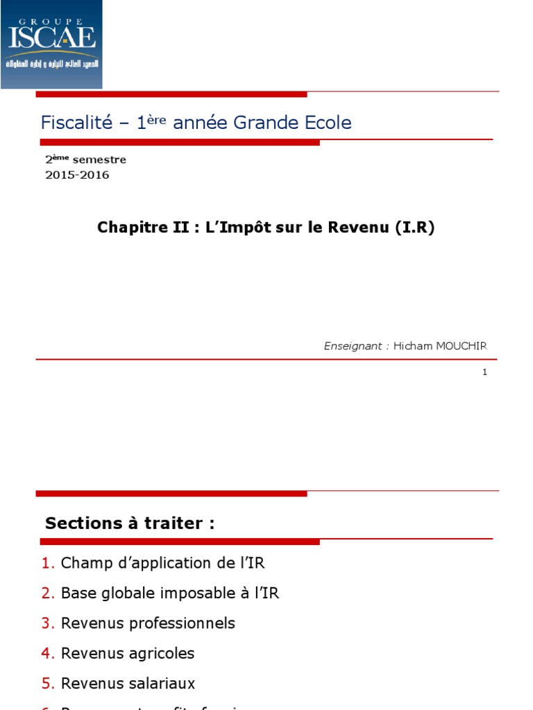 Impôt sur le Revenu : Guide Complet IR | PDF | Salaires | Impôt sur le ...