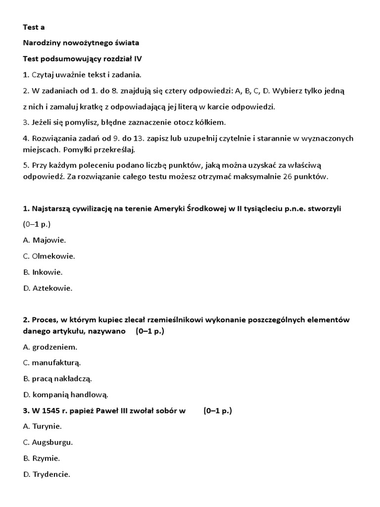 Narodziny Nowożytnego świata Klasa 6 Pdf
