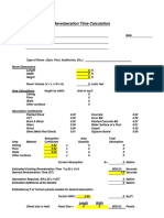 Reverberation Time Calculation Sheet