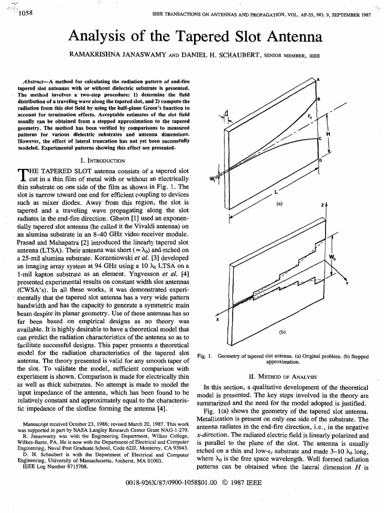 Tapered Slot Antenna Design Antenna (Radio) Wavelength