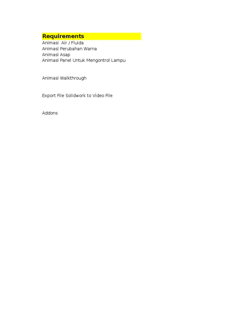SW Animation Requirements | PDF