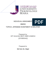 Individual Assignment IBM530 Topics: Japanese Investment in Malaysia
