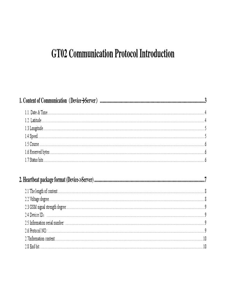 GT02 Device-Server Protocol Guide | PDF | Short Message Service ...