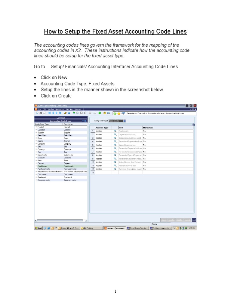 Sage X3 User Guide Setting Up Accounting Code Lines Computing Computers