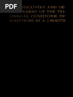 Booth The Discovery And Deipherment Of The Trilingual Cuneiform