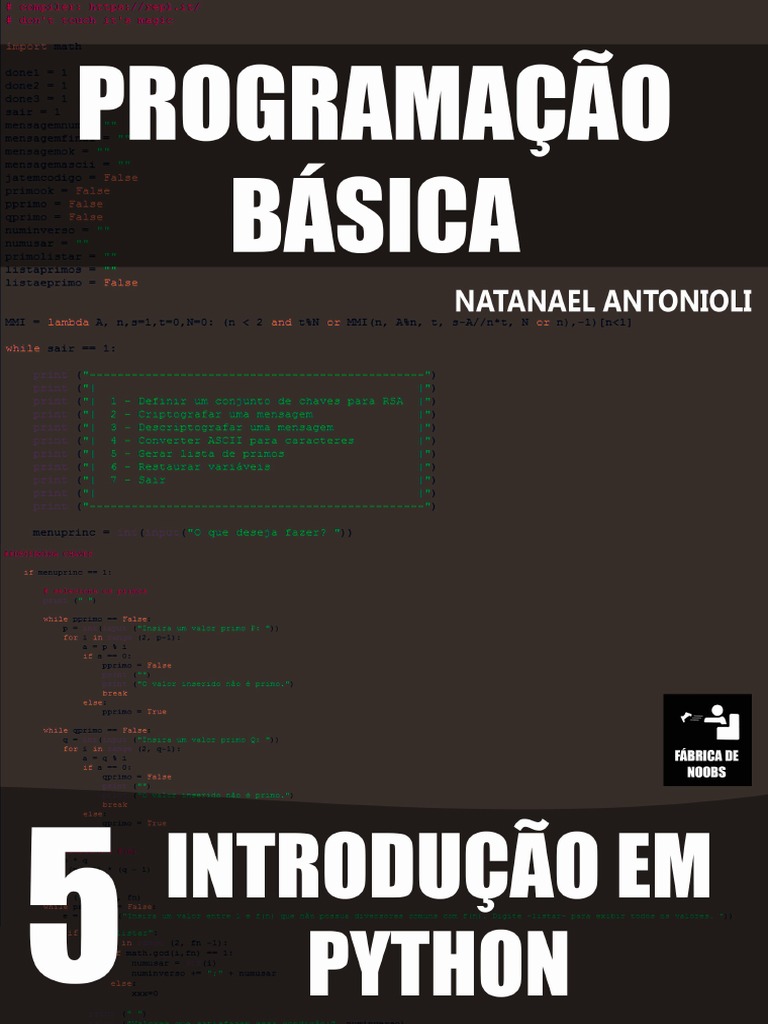 Programação Básica - Introdução em Python | PDF | Python (linguagem de ...
