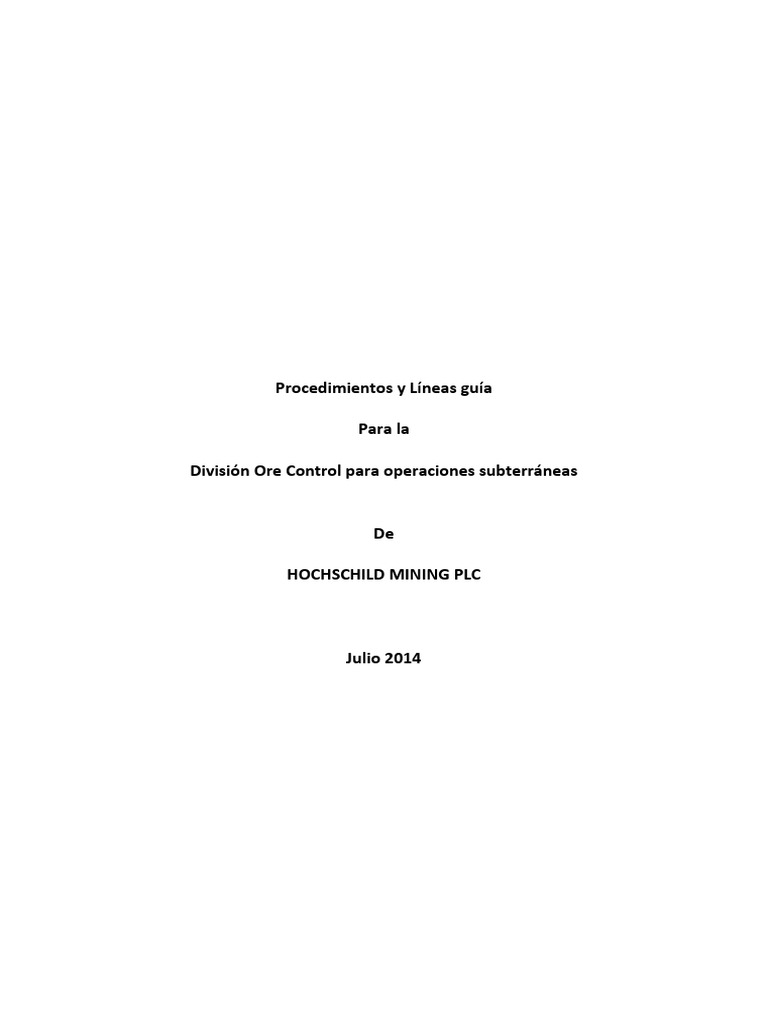 Procedimientos de Ore Control en Minería | PDF | Muestreo (Estadísticas ...