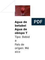 Agua de Betabel Agua de Obispo T