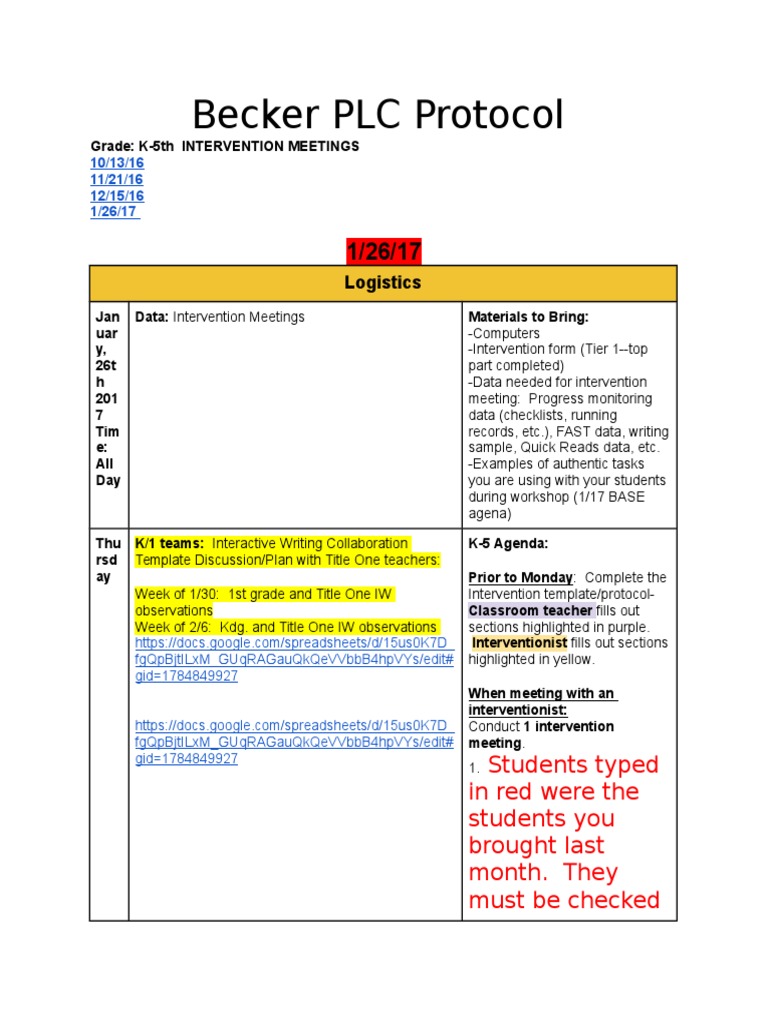 Becker Plc Protocol Educational Psychology Education Theory