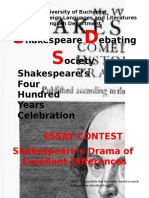 SDS Shakespeare Essay Contest December 2016