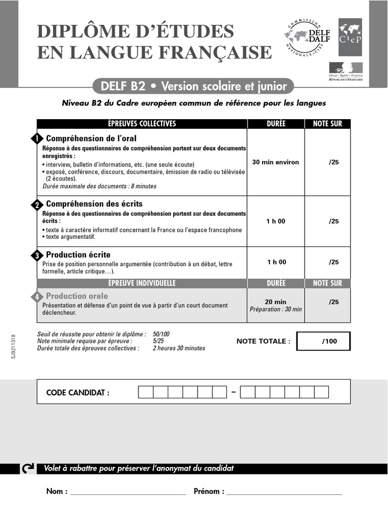Diplome B2 Français , TCF, DELF, DALF, TEF : Les différents tests de ...
