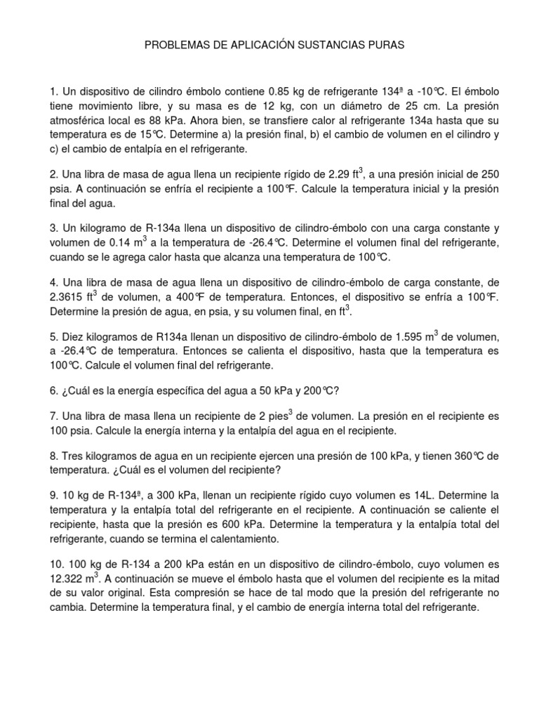 Problemas de Termodinámica de Fluidos | PDF | Ciencia y matemáticas