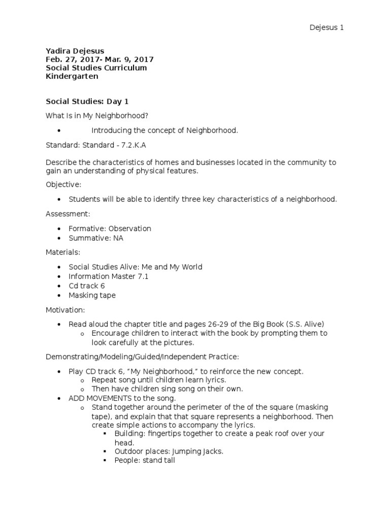 Social Studies Curriculum PDF Educational Assessment Motivation