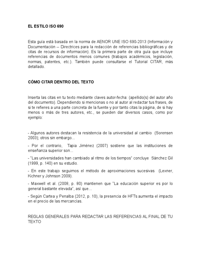 Guía de Referencias ISO 690 | PDF | Science | Ciencia (general)