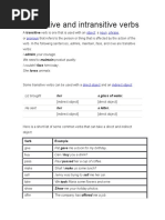 Transitive and Intransitive Verbs