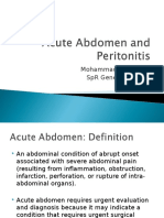 Acute Abdomen and Peritonitis