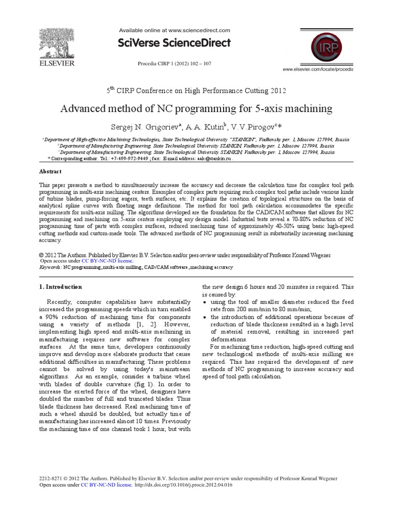 Advanced Method of Programing NC | PDF | Technology & Engineering