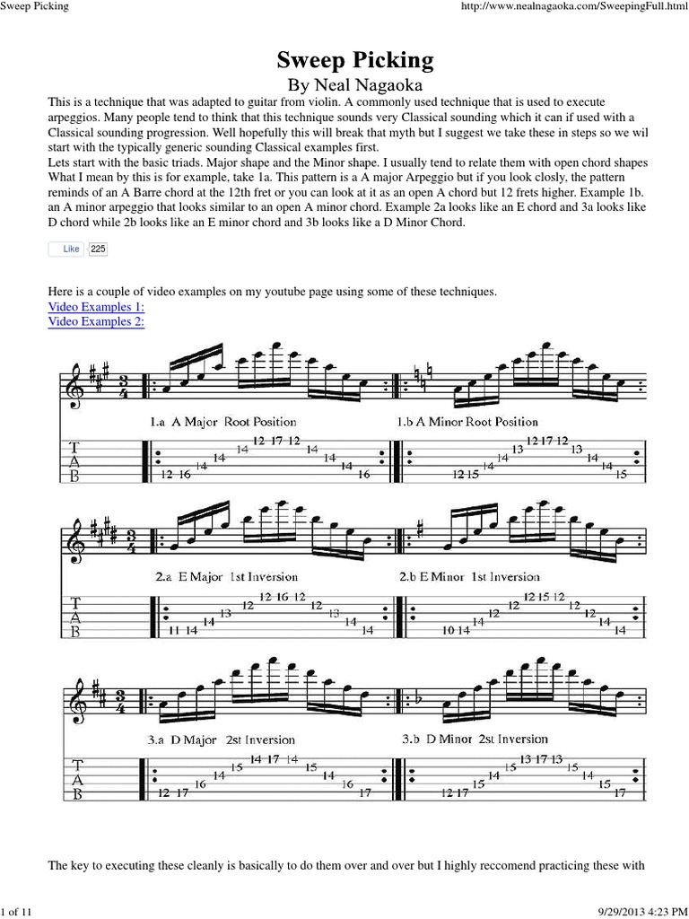 Sweep Picking1 150911004142 Lva1 App6891 PDF | PDF | Minor Scale ...