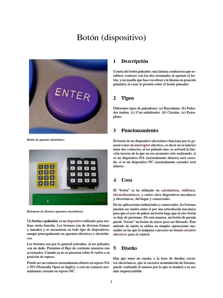Funcionamiento y Tipos de Botones | PDF | Bienes manufacturados ...