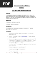 Telecommunications Systems Lab # 9 TCP Analysis Using Wireshark