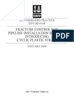 Fracture Control For Pipeline Installation Methods Introducing Cyclic Plastic Strain