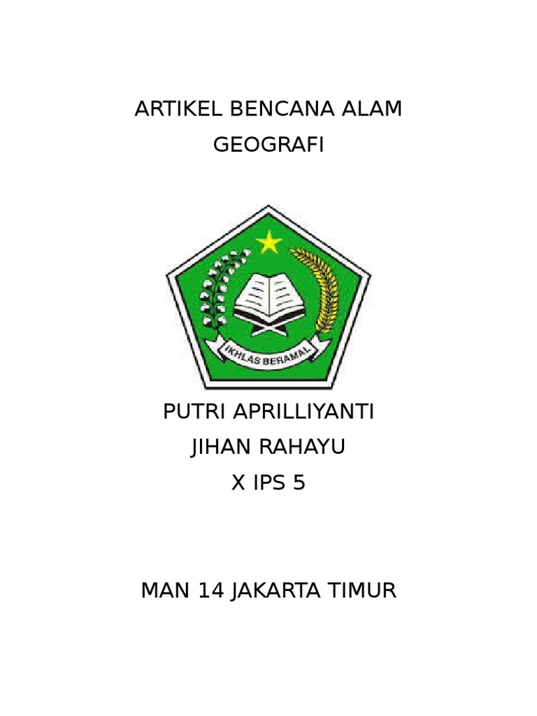 Artikel Bencana Alam | PDF | Sains & Matematika | Ilmu Sosial