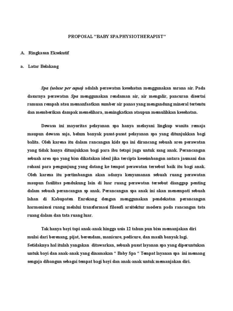 PROPOSAL Usaha Baby Spa PDF