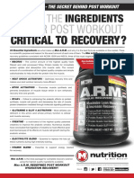 A.R.M. (Anabolic Recovery Matrix) - ARE ALL THE INGREDIENTS IN YOUR POST WORKOUT CRITICAL TO RECOVERY?