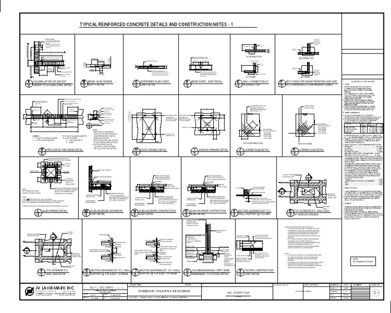 Typical Reinforced Concrete Details and Construction Notes - 1 | PDF ...