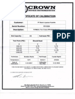 Certificate of Calibration: Customer