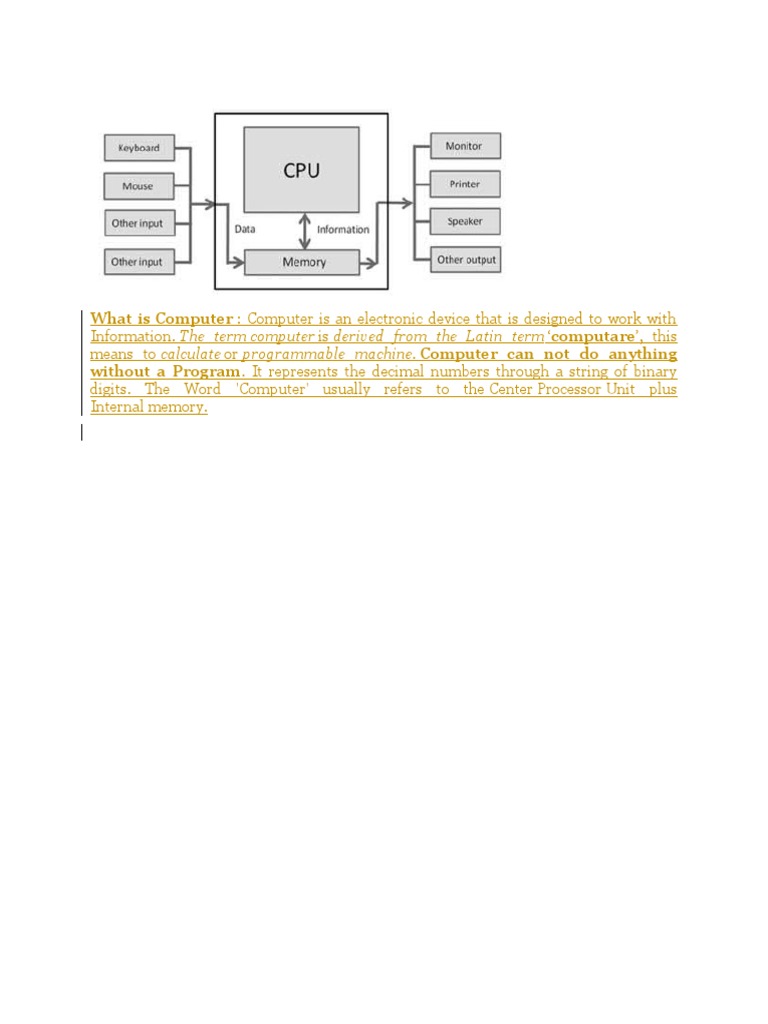 What is a Computer? Definition & Basics | PDF